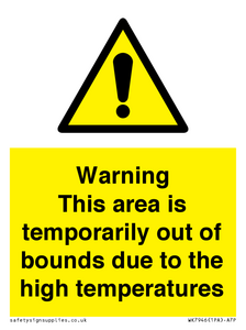 Warning This area is temporarily out of bounds due to the high temperatures